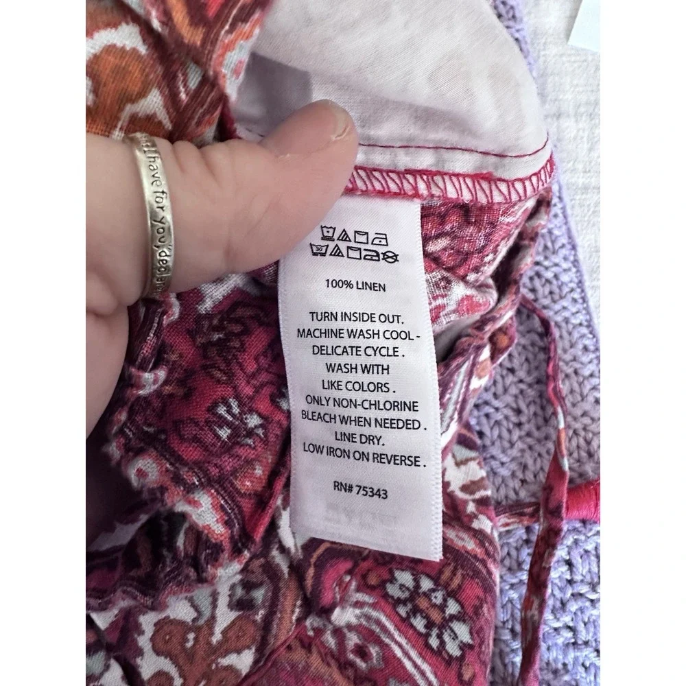 Rachael Zoe Womens 100% Linen Cropped Pants Size XL Lightweight Beachy Boho - Picture 5 of 10